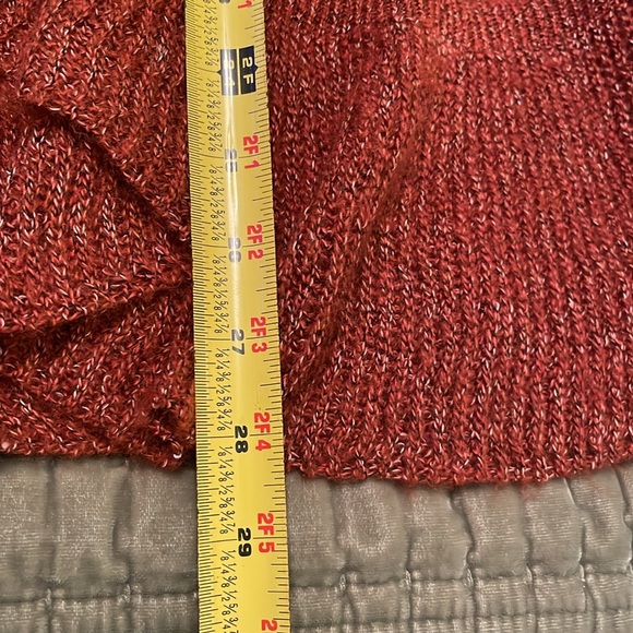 Dressbarn Fall Burnt Orange Open Front Cardigan Sweater Roomy - Picture 10 of 11